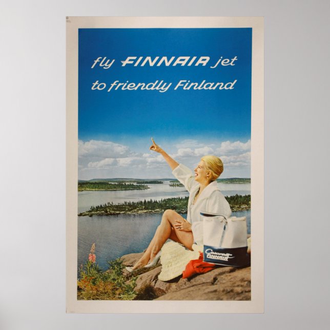 Poster Viagens vintage da Finlândia (Frente)