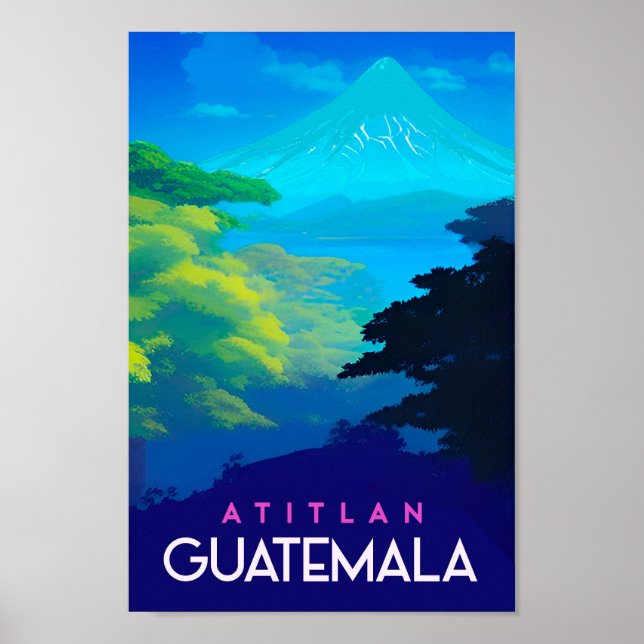 Poster Viagens vintage da Guatemala (Frente)