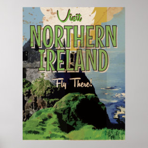 Poster viagens vintage da Irlanda do norte
