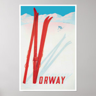 Poster Viagens vintage da Noruega