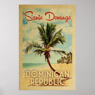 Poster Viagens vintage da palmeira de Santo Domingo