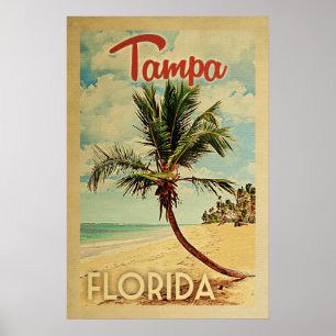 Poster Viagens vintage da palmeira de Tampa