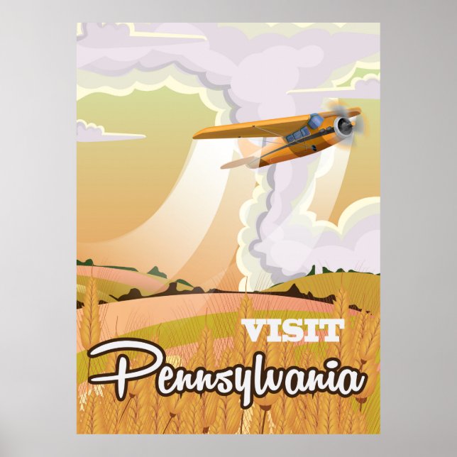 Poster Viagens vintage da Pensilvânia (Frente)