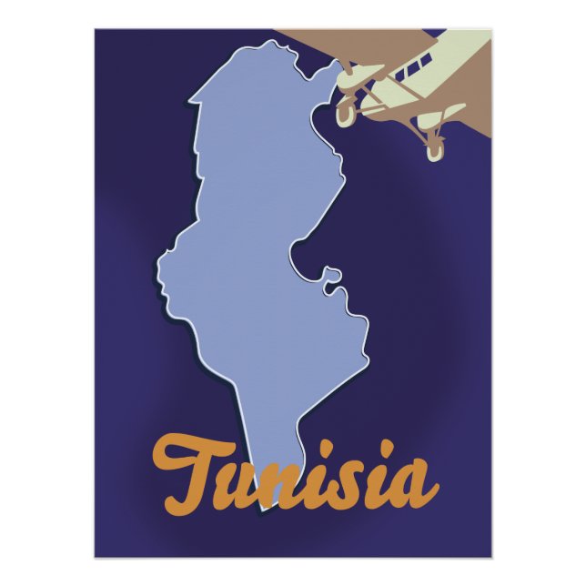 Pôster Viagens vintage da Tunísia (Frente)