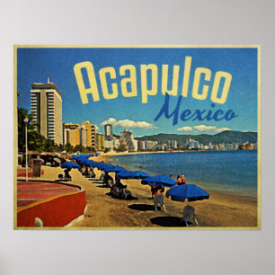 Pôster Viagens vintage de Acapulco México