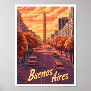 Poster Viagens vintage de Arte de Buenos Aires Argentina