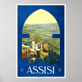 Pôster viagens vintage de "Assisi"