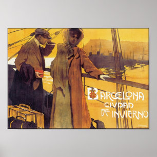 Pôster Viagens vintage de Barcelona