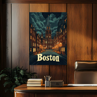 Poster Viagens vintage de Boston