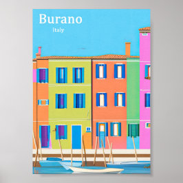 Poster Viagens vintage de Burano