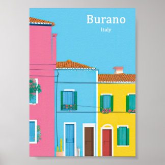 Poster Viagens vintage de Burano