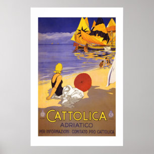 Pôster Viagens vintage de Cattolica Italia