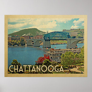 Poster Viagens vintage de Chattanooga Tennessee
