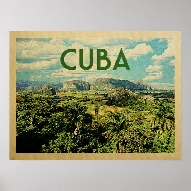 Poster Viagens vintage de Cuba (Frente)