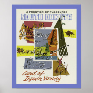 Poster Viagens vintage de Dakota do Sul