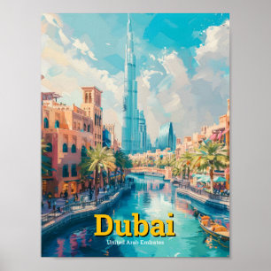 Poster Viagens vintage de Dubai EAU