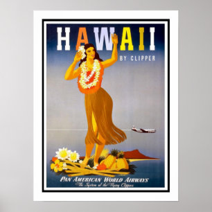 Pôster Viagens vintage de Havaí