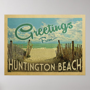 Poster Viagens vintage de Huntington Beach