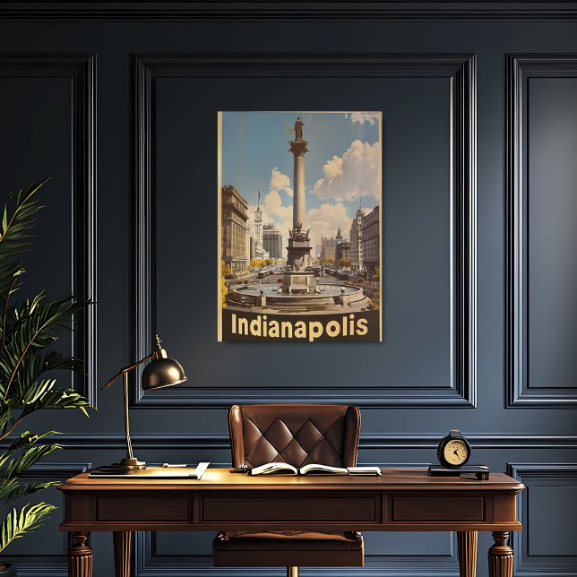 Poster Viagens vintage de Indianápolis (Criador carregado)