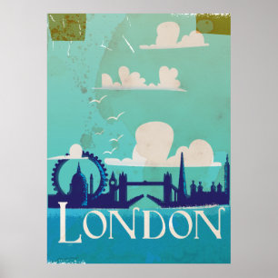 Poster Viagens vintage de Londres