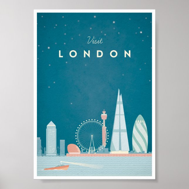 Poster Viagens vintage de Londres (Frente)