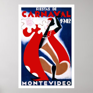 Poster Viagens vintage de Montevideo Uruguai