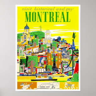 Poster Viagens vintage de Montreal Canadá