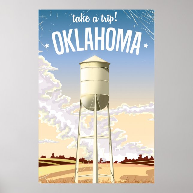 Poster Viagens vintage de Oklahoma (Frente)