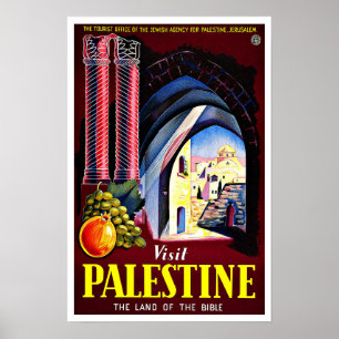 Poster Viagens vintage de Palestina da visita