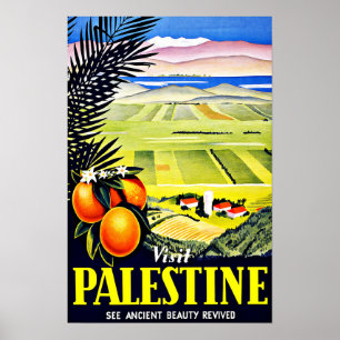 Pôster Viagens vintage de Palestina da visita