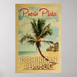 Poster Viagens vintage de Palmeira de Puerto Plata