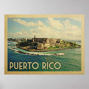 Poster Viagens vintage de Porto Rico