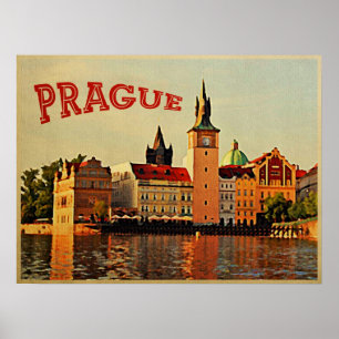 Poster Viagens vintage de Praga