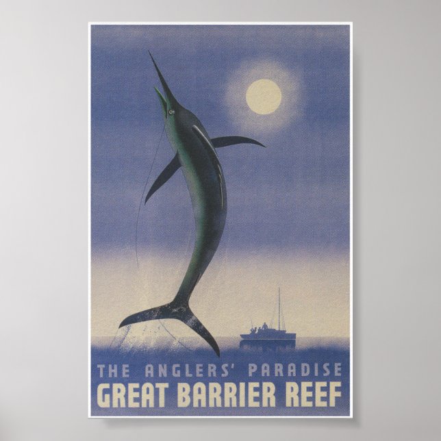 Poster Viagens vintage de recife da barreira do excelente (Frente)