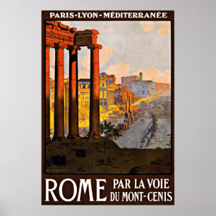 Pôster Viagens vintage de Roma Italia
