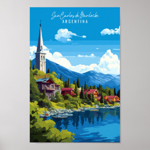 Poster Viagens vintage de San Carlos de Bariloche