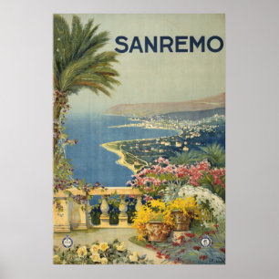 Poster Viagens vintage De San Remo De Um Terrace