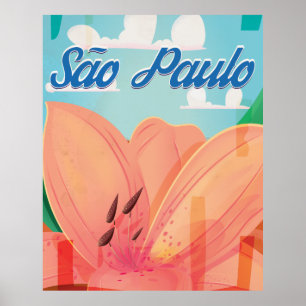 Poster Viagens vintage de São Paulo