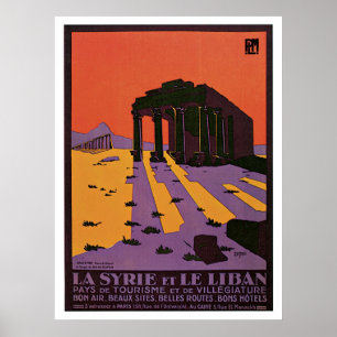 Poster Viagens vintage de Syria do Palmyra