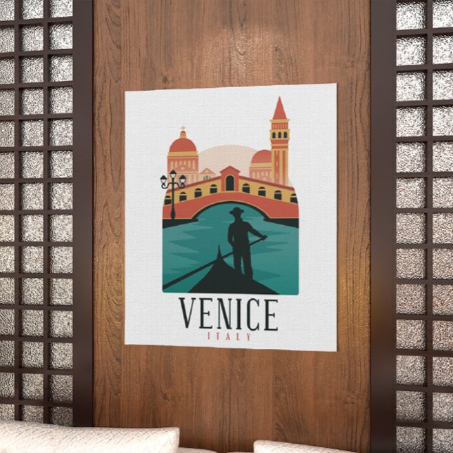Poster Viagens vintage de Veneza (venice italy vintage travel poster)