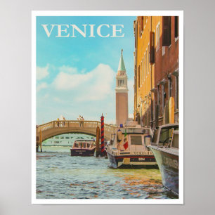 Poster Viagens vintage de Veneza Itália