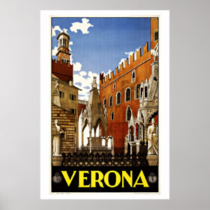 Poster Viagens vintage de Verona Italia
