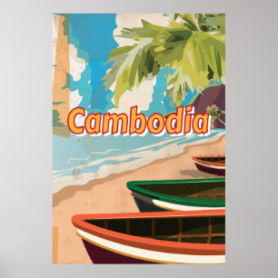 Poster Viagens vintage do Camboja