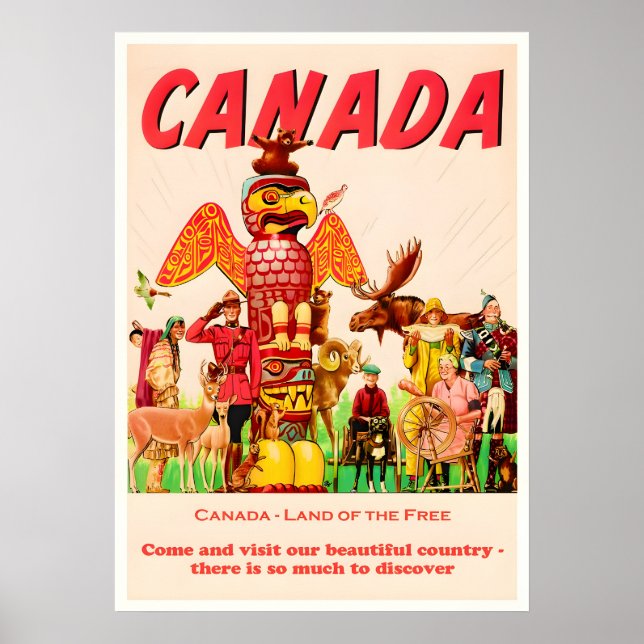 Poster Viagens vintage do Canadá (Frente)