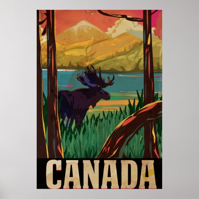 Poster Viagens vintage do Canadá (Frente)
