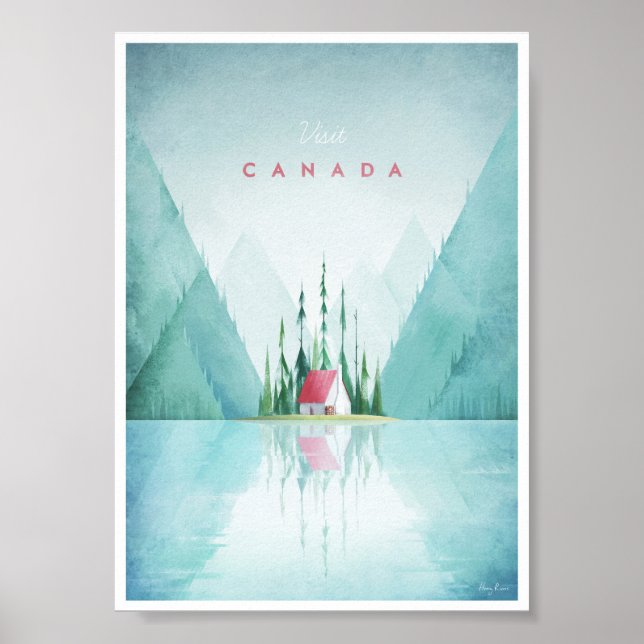 Poster Viagens vintage do Canadá (Frente)