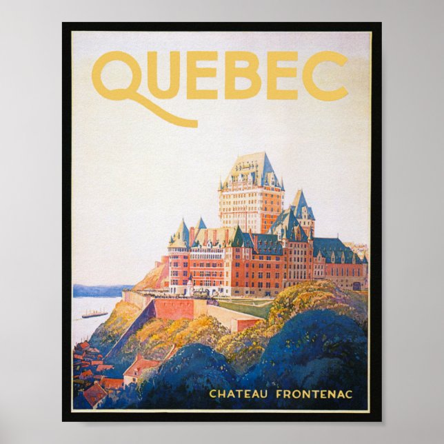 Poster Viagens vintage do Canadá do Quebec (Frente)
