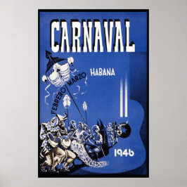 Pôster Viagens vintage do Carnaval de Havana em 1946