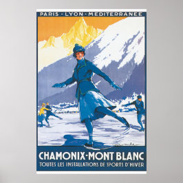 Pôster Viagens vintage do Chamonix Mont Blanc