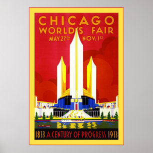 Poster Viagens vintage do ~ de Chicago